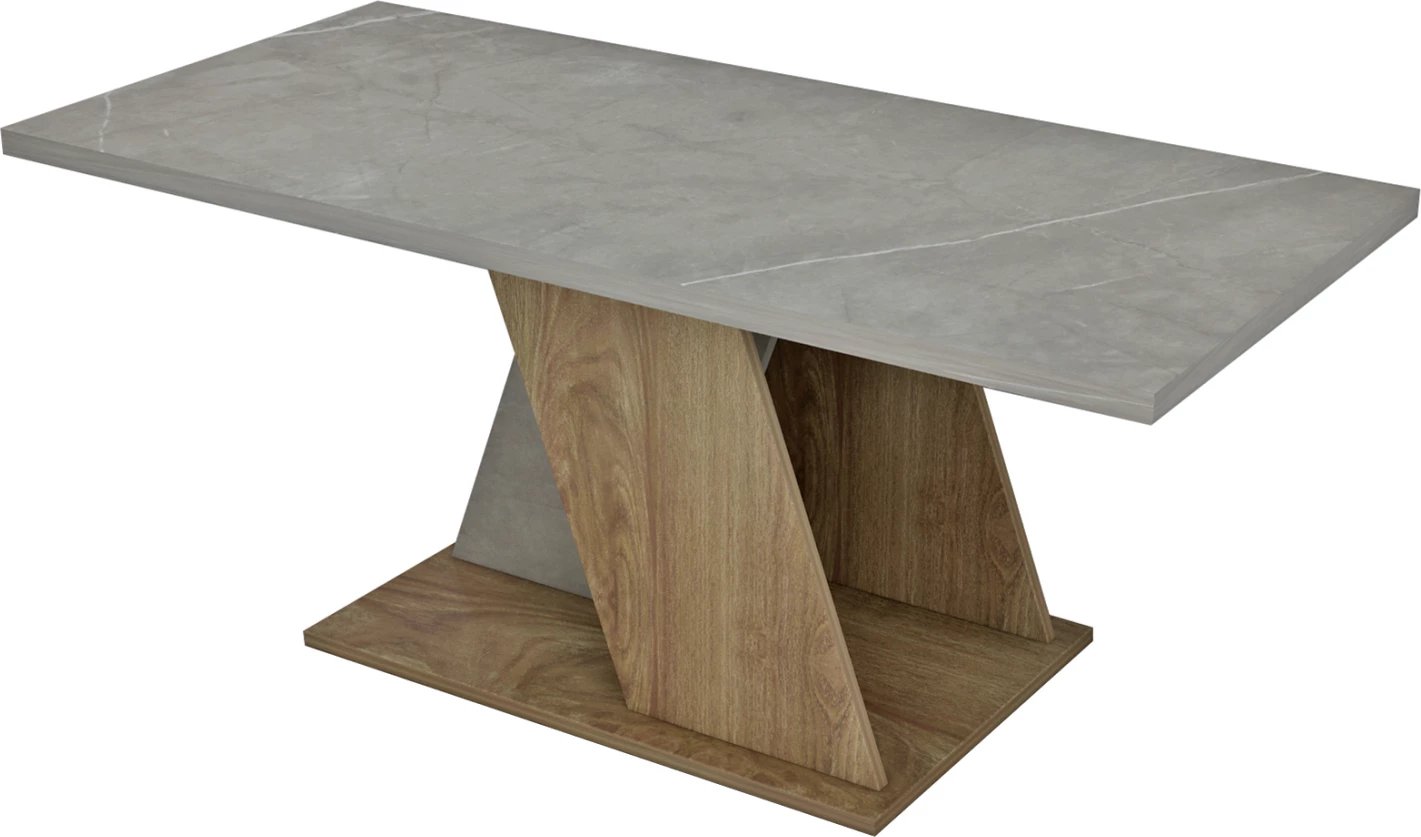 Tavolinë kafeje DILE, melaminë, teksturë guri, gri-natyrale, 110x55x47H cm