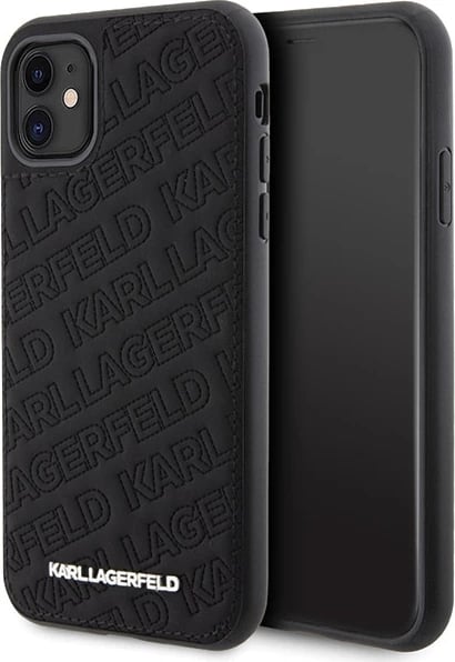 Mbështjellës Karl Lagerfeld Quilted K Pattern për iPhone 11/XR, i zi