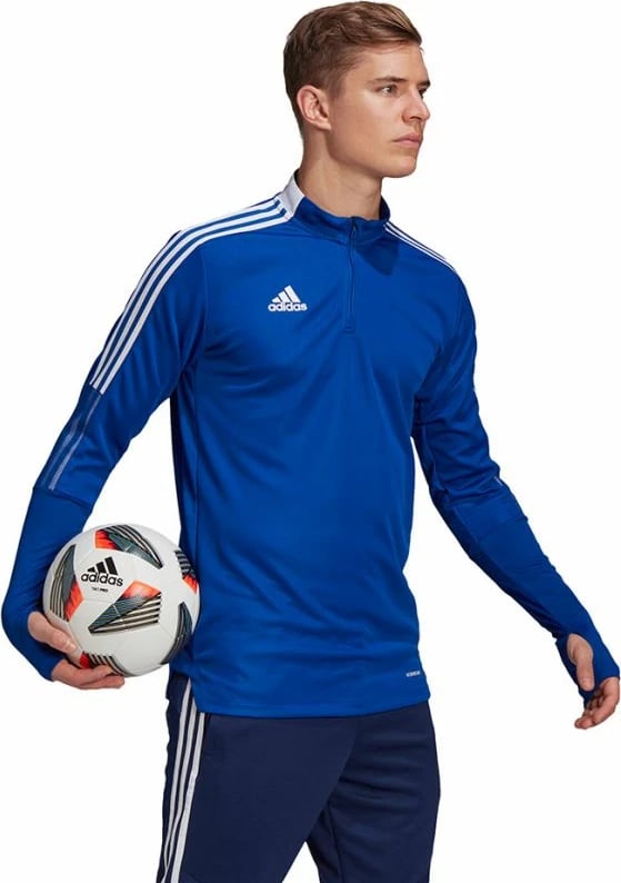 Duks adidas Tiro 21 Training Top M GH7302 për meshkuj, blu Duks adidas Tiro 21 Training Top M GH7302 për meshkuj, blu
