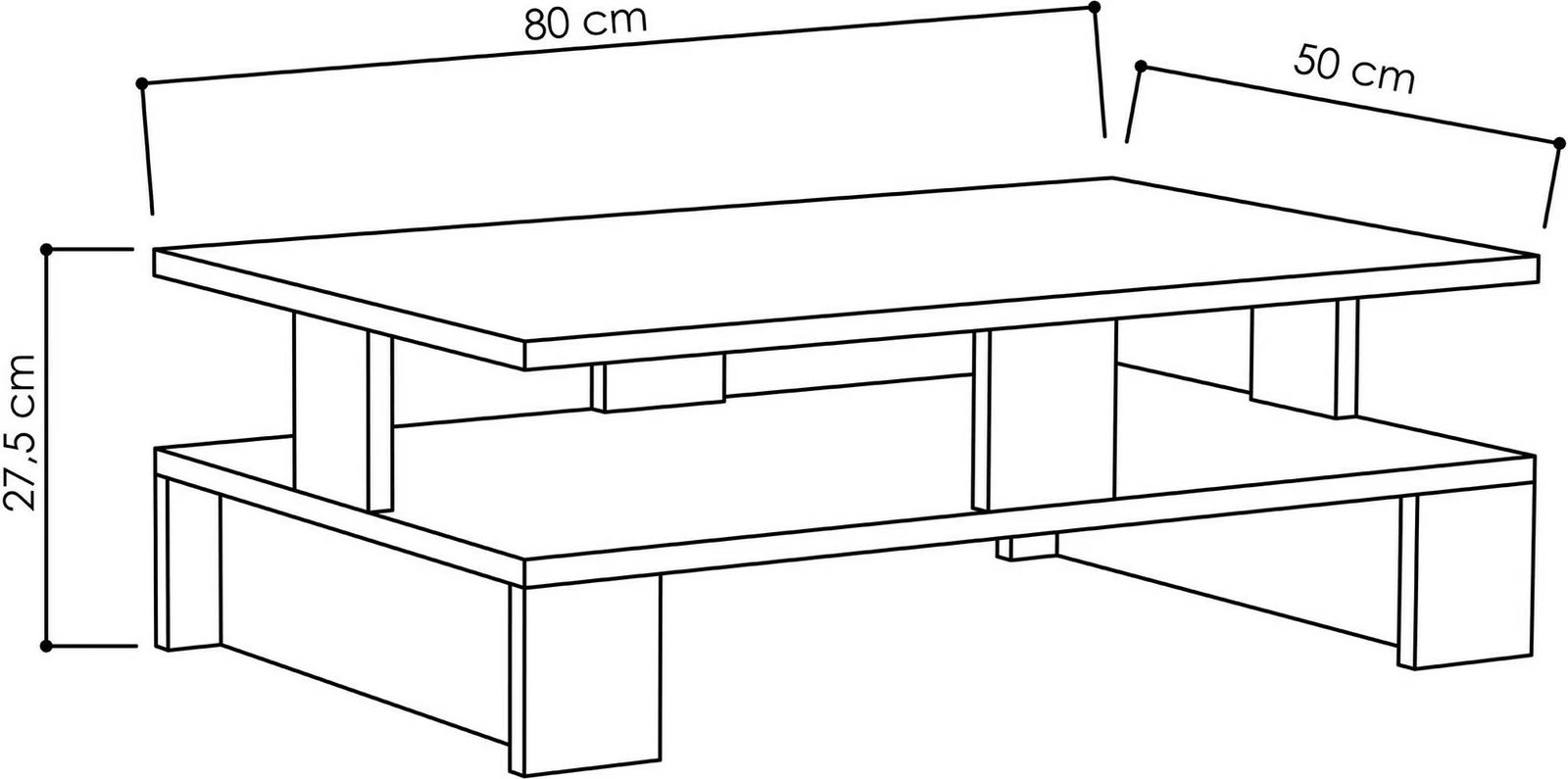 Tavolinë e ulët për kafe, ngjyrë antracit, Skye Decor Mansu