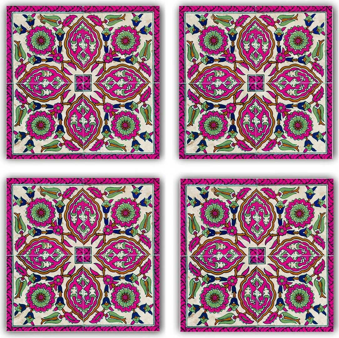 Set mbajtëse gotash Hermia TAB218511664, 4 copë, gur natyral, shumëngjyrëshe