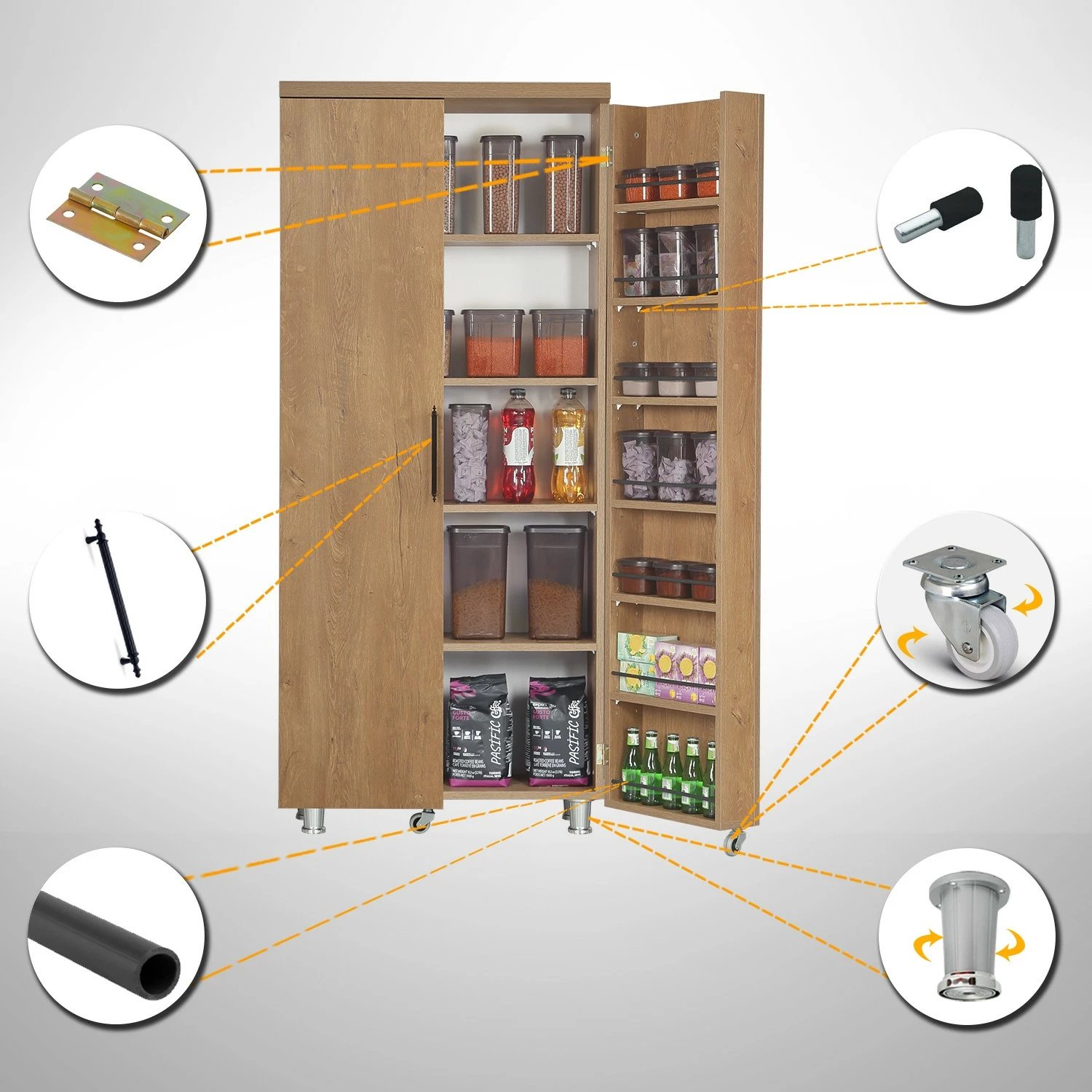 Dollap multifunksional, ngjyrë lisi i errët, Hanah Home Guzzo