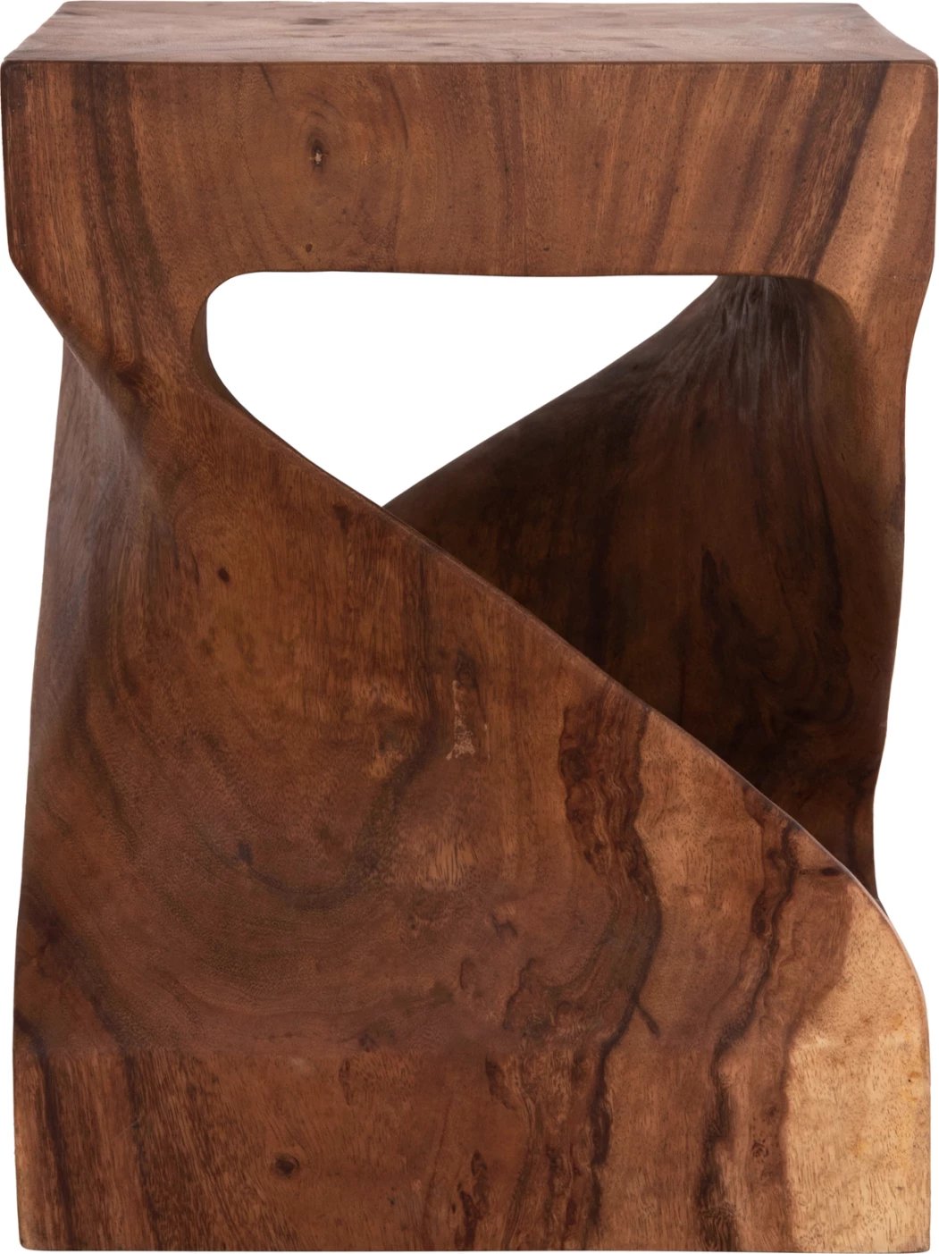 Karrige për bar GEBO, dru suar, ngjyrë natyrale e errët, katrore, 35x35x45cm