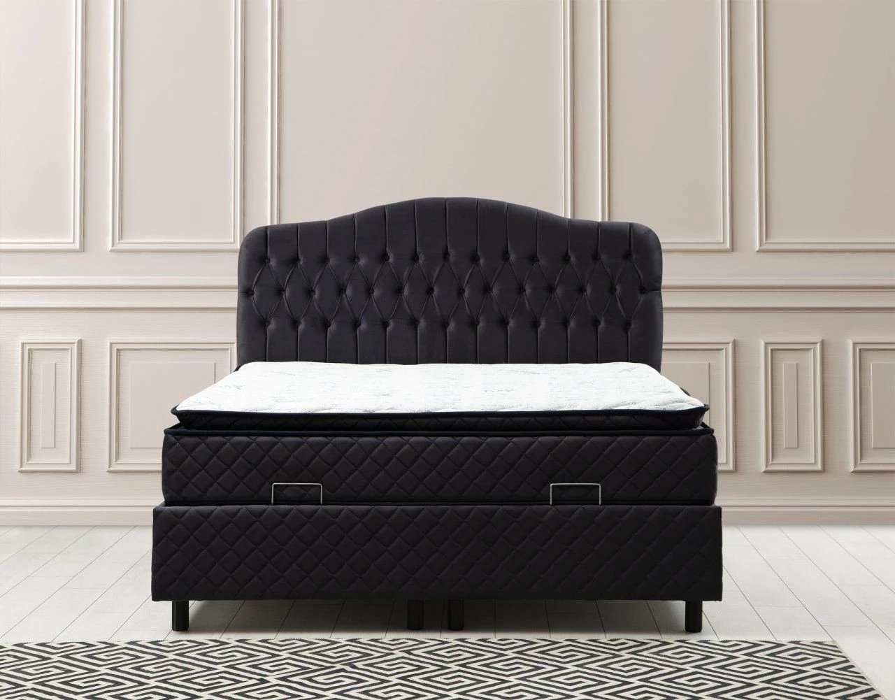 Set dyshek dopio, bazë dhe shtrat, Skye Decor, Vassi, 160x200, ngjyrë antracit