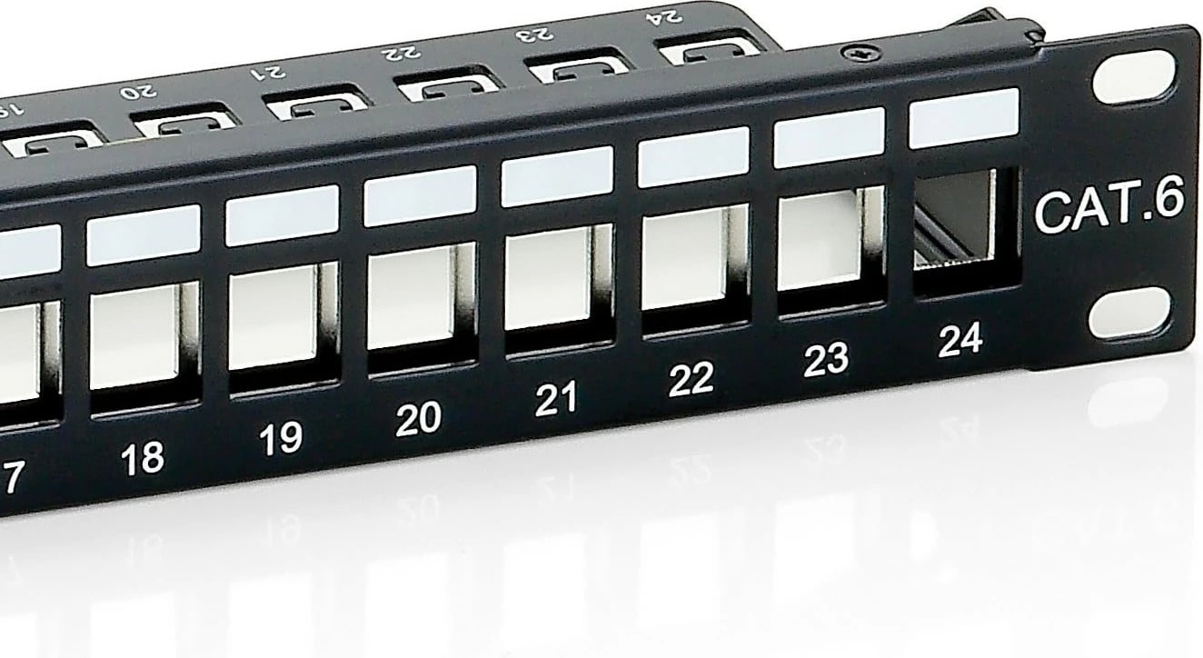 Patch panel Equip 24-port Cat6, 1U, rack mounting, i zi