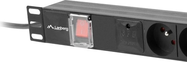 Listë elektrike rack Lanberg PDU-06E-0200-BK, 6 dalje, 1U, 16A, 2m, e zezë