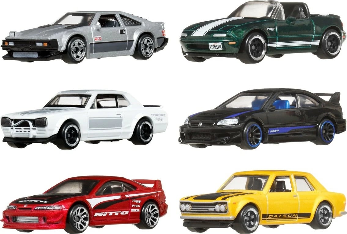 Set vetura lodër Hot Wheels Streets of Japan JBY77, 1:64, shumëngjyrëshe, 6 copë