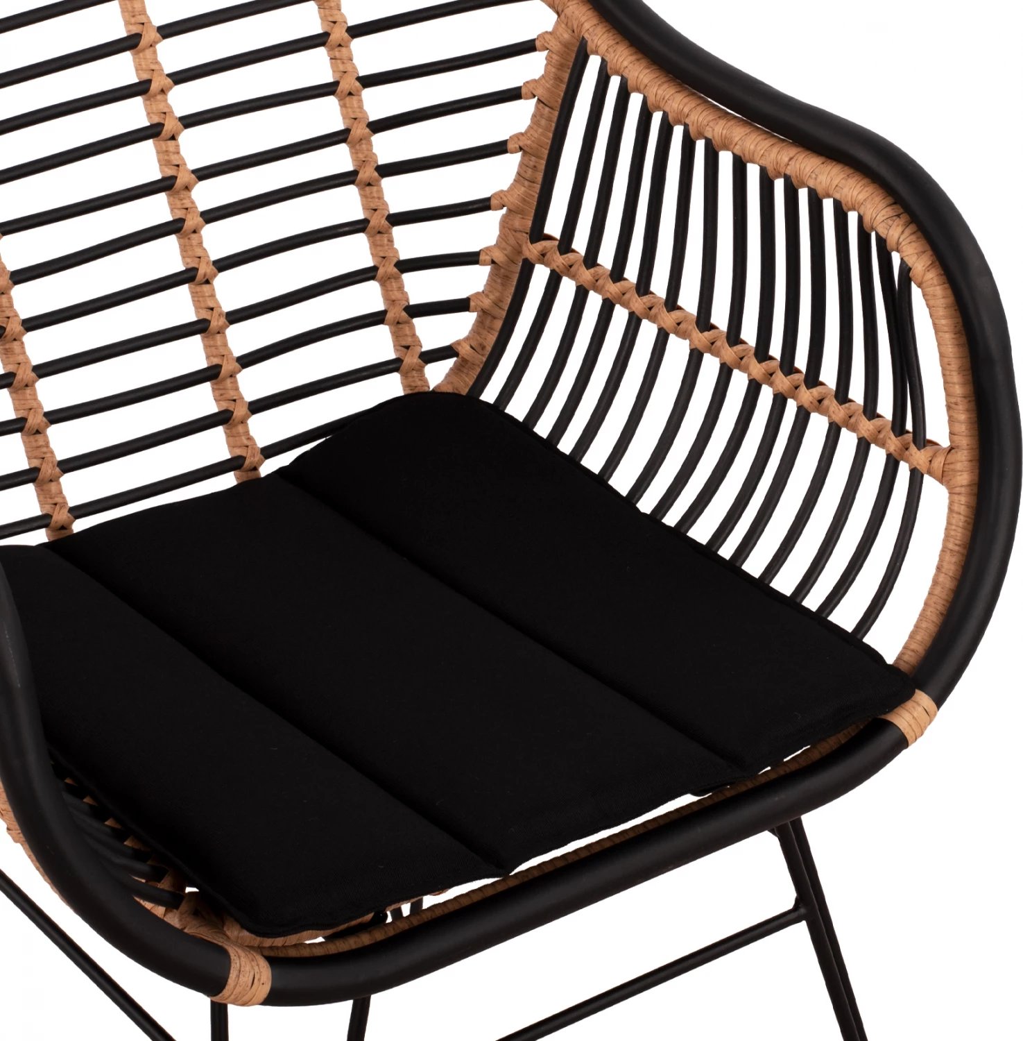 Karrige metalike Allegra me jastëkë FH5663 me thurje, ngjyrë bezhë dhe e zezë, 58x60x82cm