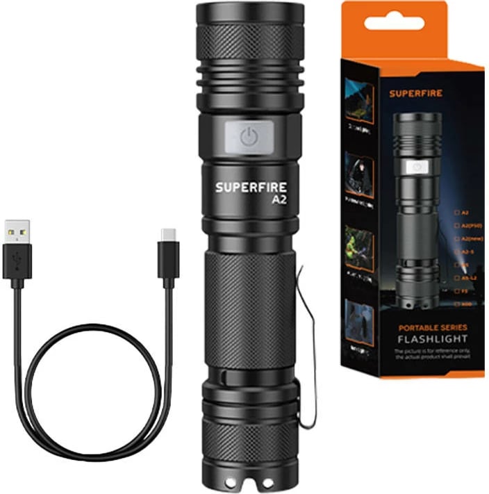 Elektrik dore Superfire A2, 650 lumens, USB, i zi