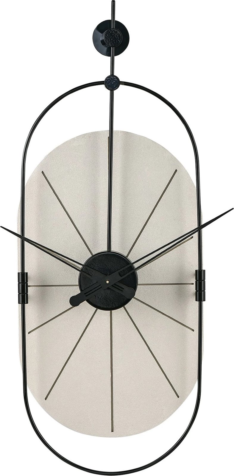 Orë muri dekorative metalike Wallity, e bardhë/zezë, 77x29cm