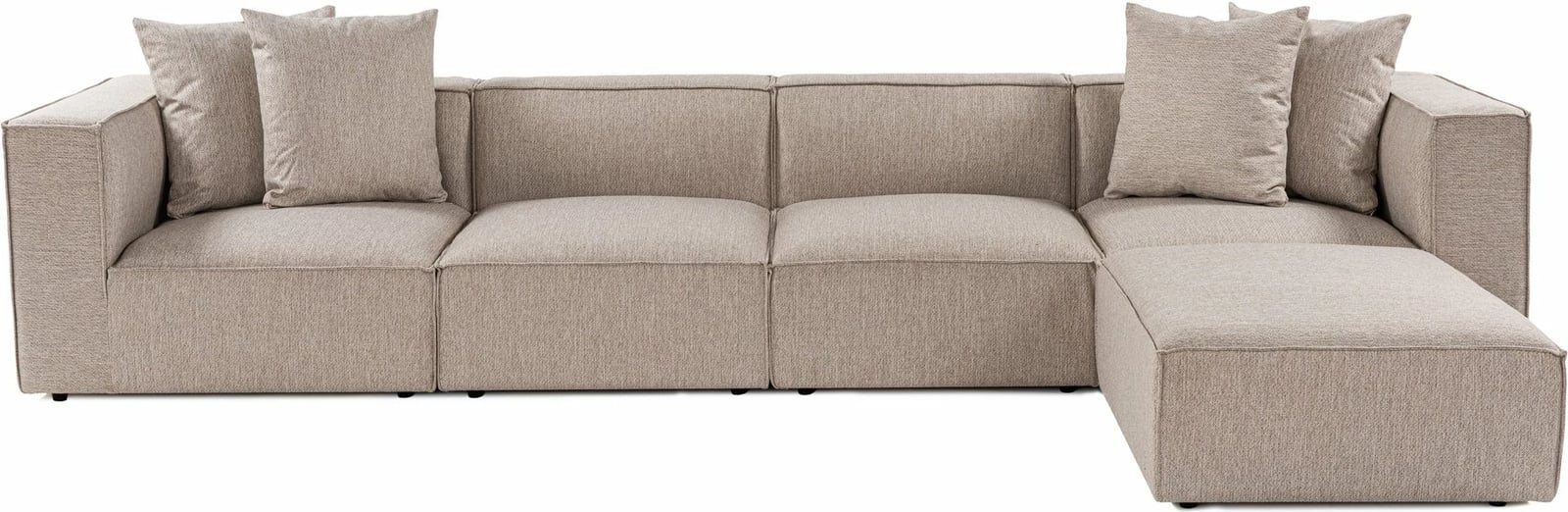 Këndare Sora, ngjyrë bezhë rëre, me pouffe, Atelier del Sofa