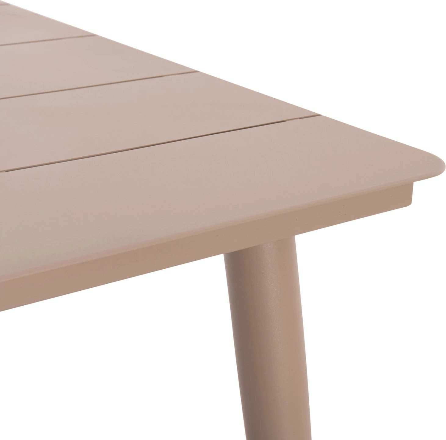 Tavolinë drejtkëndëshe ngrënieje alumini, ngjyrë kapuçino, HIGER FH6291.04, 160x90x78cm