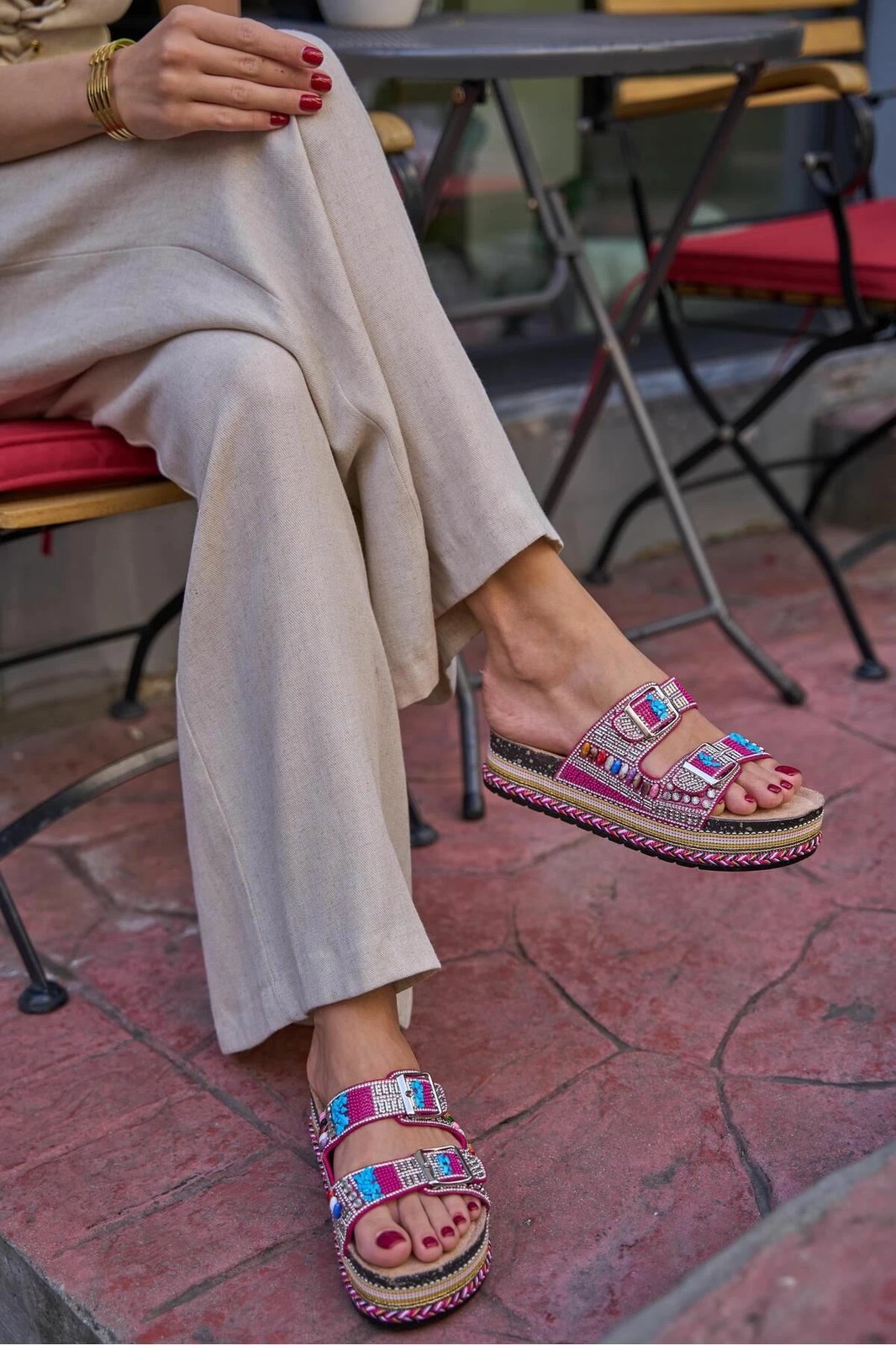 Pantofla për gra, ngjyrë fuchsia, Jumeon, MK1340125YR20-001