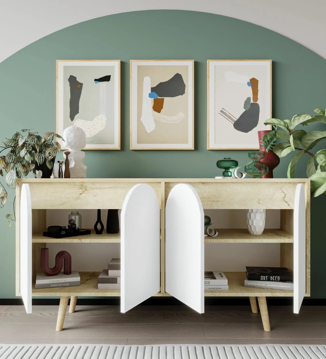 Konsol Skye Decor, Venezia 150, ngjyrë lis safir dhe e bardhë