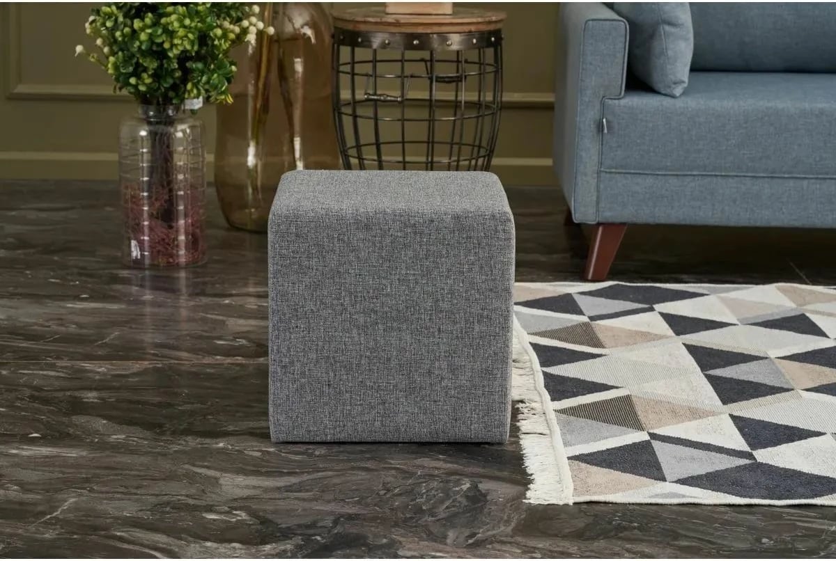 Puf katror, ngjyrë gri, Atelier del Sofa, 40x40x42cm