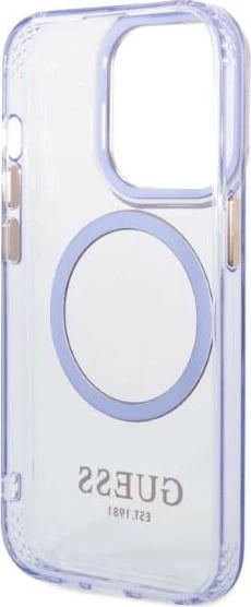 Mbështjellës Guess Gold Outline MagSafe për iPhone 14 Pro 6.1", vjollcë-artë