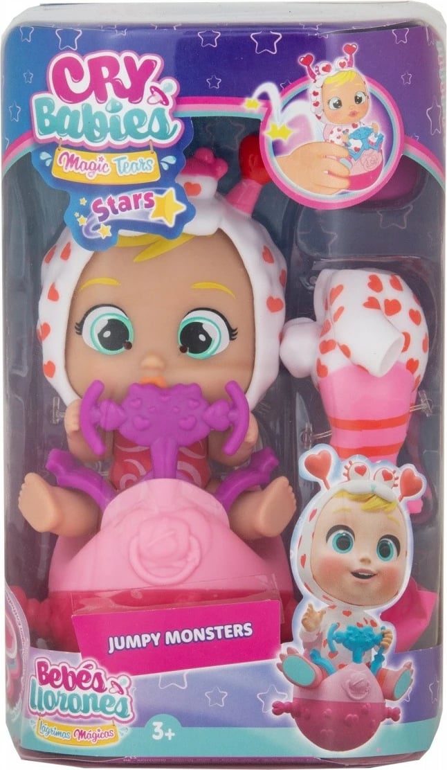 Kukull Cry Babies Stars Jumpy Monsters Momo, Tm Toys, plastike, për vajza, pa bateri