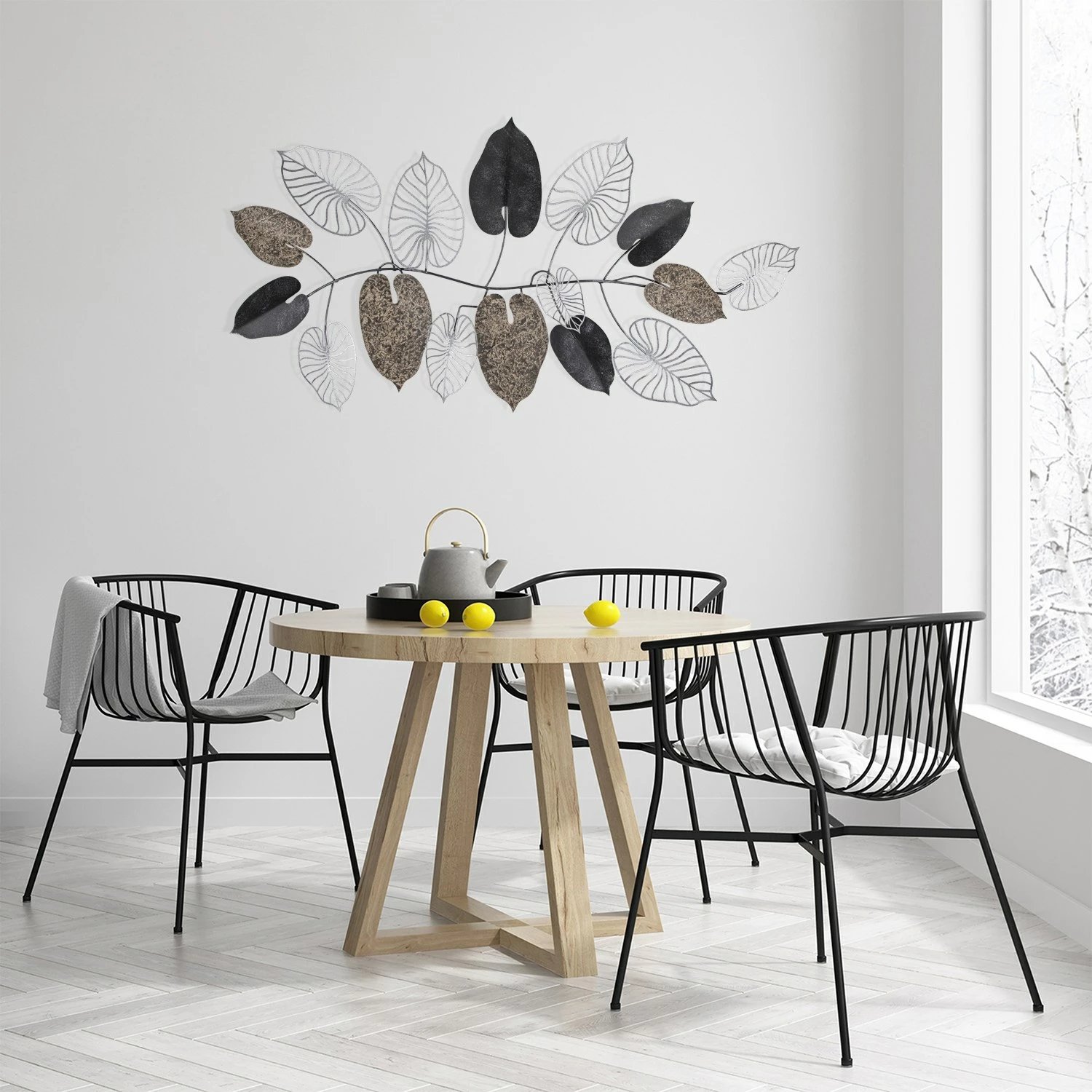 Aksesor dekorativ metalik për mur, Wallity Furize 3, shumëngjyrësh, 120x4x63cm