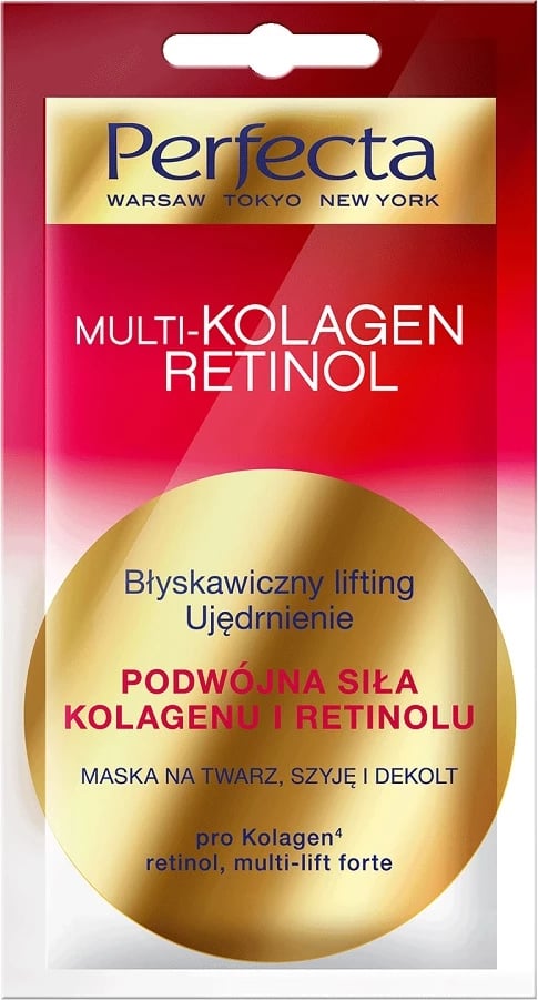 Maskë për fytyrë, qafë dhe dekolte për femra Perfecta Multi-Collagen Retinol 8ml