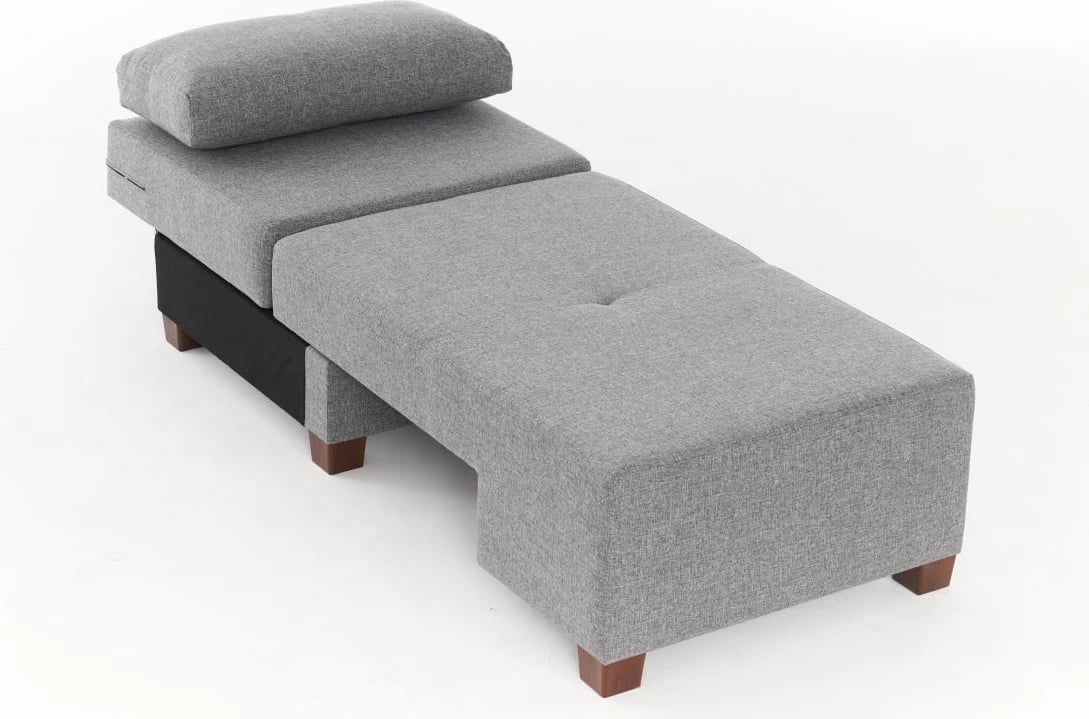 Sofë-krevat një vendësh Atelier del Sofa, liri Perenna, anë e majtë, ngjyrë gri