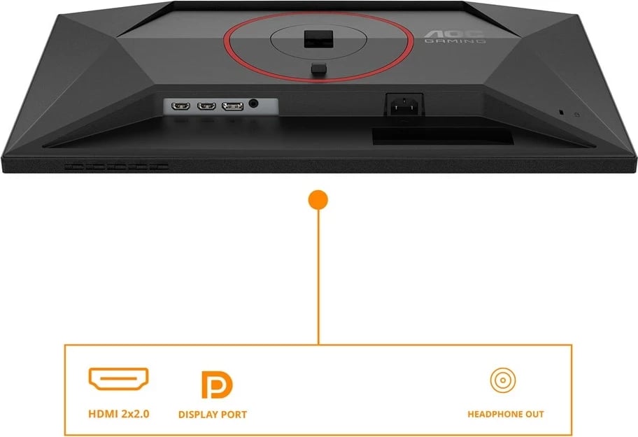 Monitor gaming AOC 24G4HA, 23.8", Full HD, LED, i zi me të kuqe