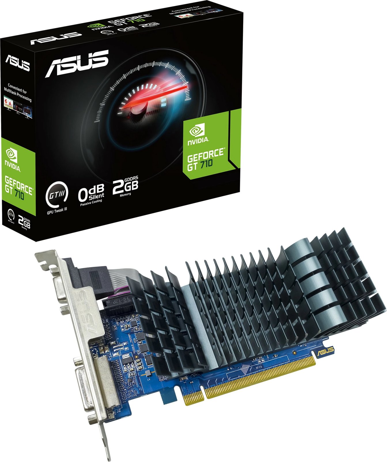 Kartelë grafike ASUS GeForce GT 710, 2 GB, GDDR5, PCI Express 2.0, e zezë/blu