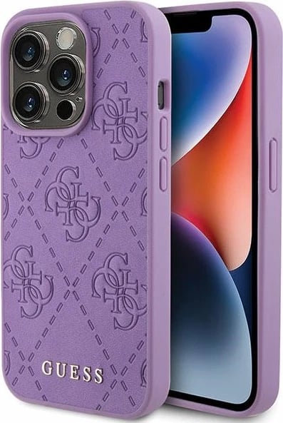 Mbështjellës Guess Leather 4G Stamped për iPhone 15 Pro Max, vjollcë Mbështjellës Guess Leather 4G Stamped për iPhone 15 Pro Max, vjollcë