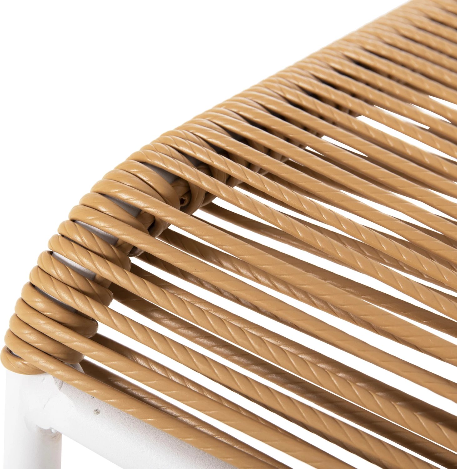 Karrige SUKI FH6053.01 metalike, ngjyrë e bardhë dhe ratan sintetik, ngjyrë natyrale, 54x62x80H cm