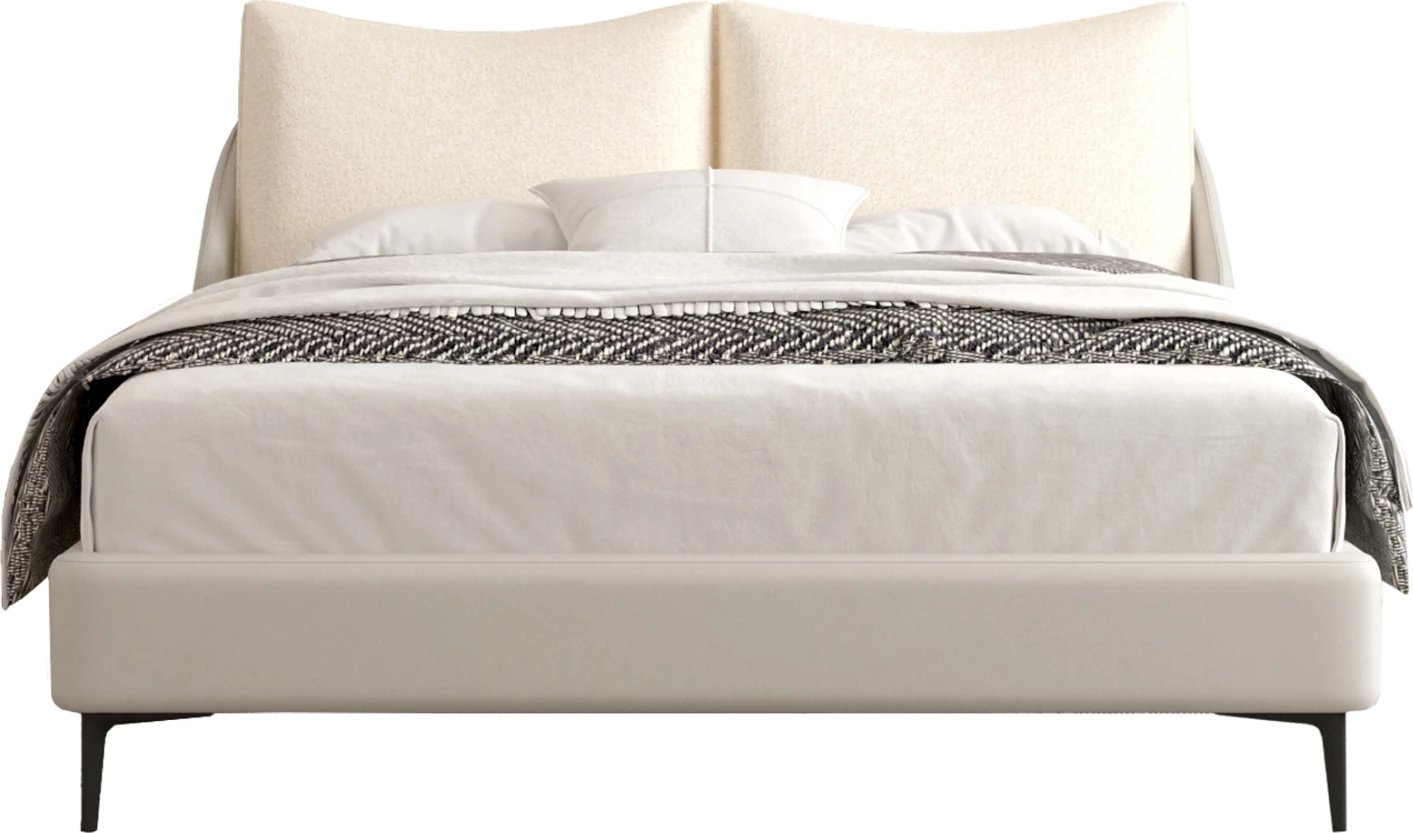 Krevat dopio Brittania, material stof & PVC, bezhë, për dyshek 160x200cm