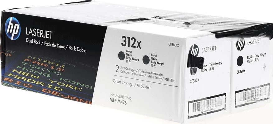 Toner HP 312X CF380XD rendiment 4400 faqe, e zezë, paketë dyshe