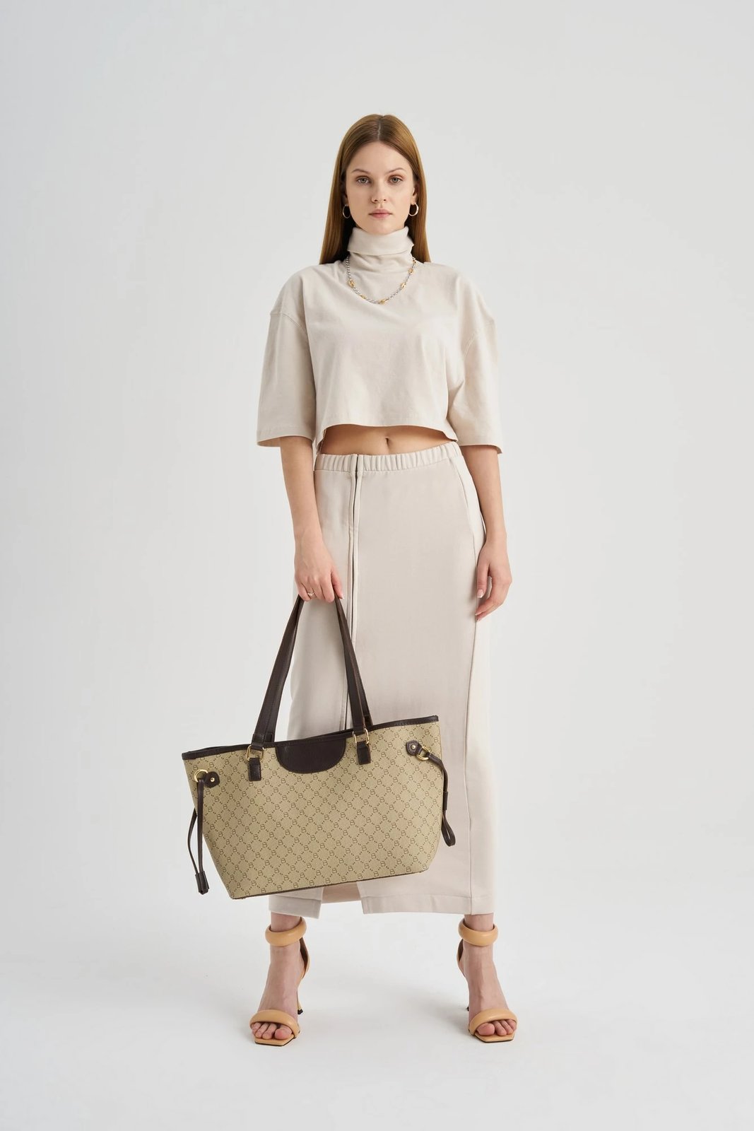 Tote bag Lucky Bees, krem, kafe, 355 v2