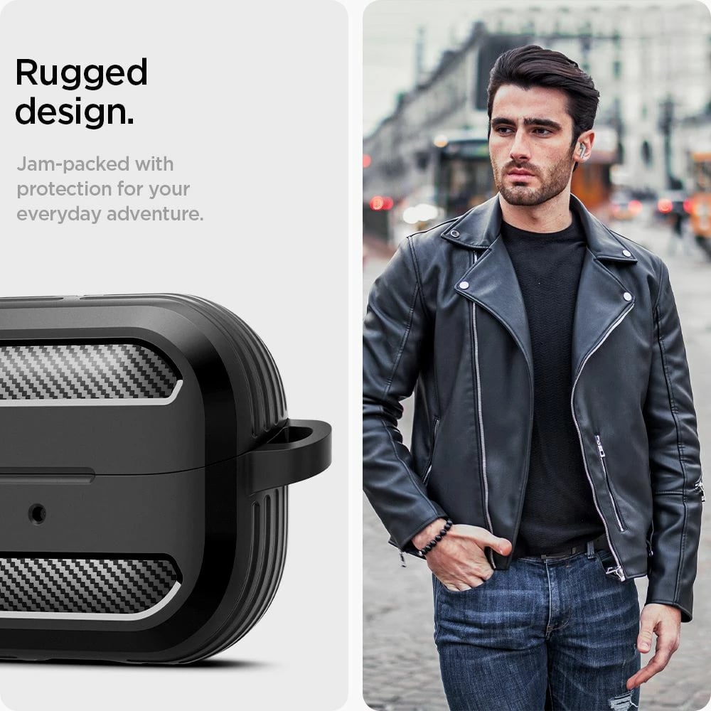 Mbështjellës Spigen Rugged Armor për Samsung Galaxy Buds 3 / 3 Pro, i zi