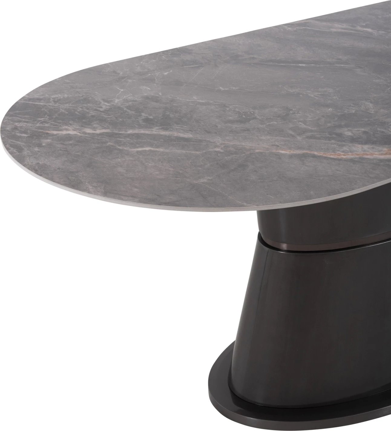 Tavolinë ngrënieje BENT FH9773.01, qeramike, ngjyrë mermeri gri, bazë MDF ngjyrë antracit, 180x90x76 cm