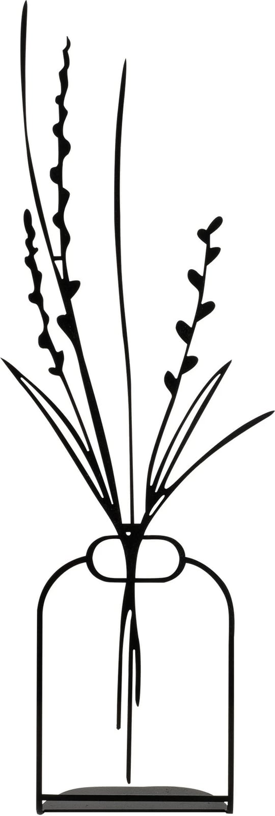 Objekt dekorativ metalik, lule, ngjyrë e zezë, Aberto Design, 19x44cm Objekt dekorativ metalik, lule, ngjyrë e zezë, Aberto Design, 19x44cm