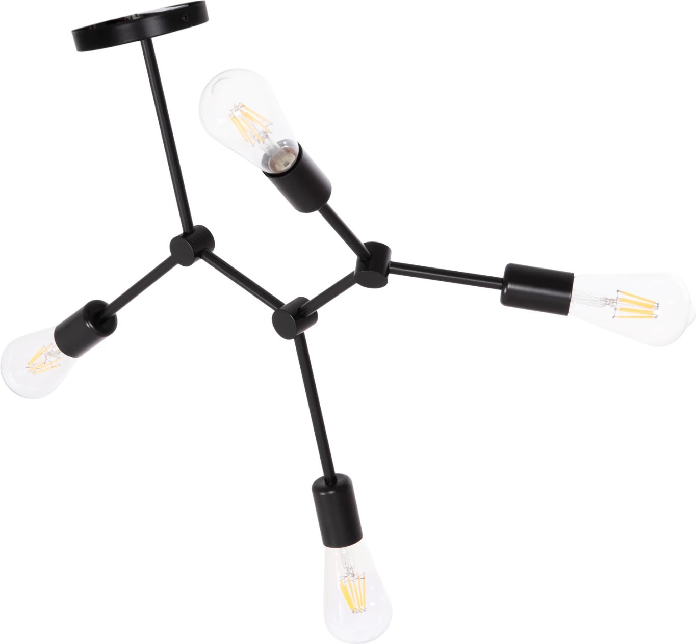 Llambë tavani varëse LIGHTY, 4 drita, metal i zi, FH7405.11, 57x5x52cm