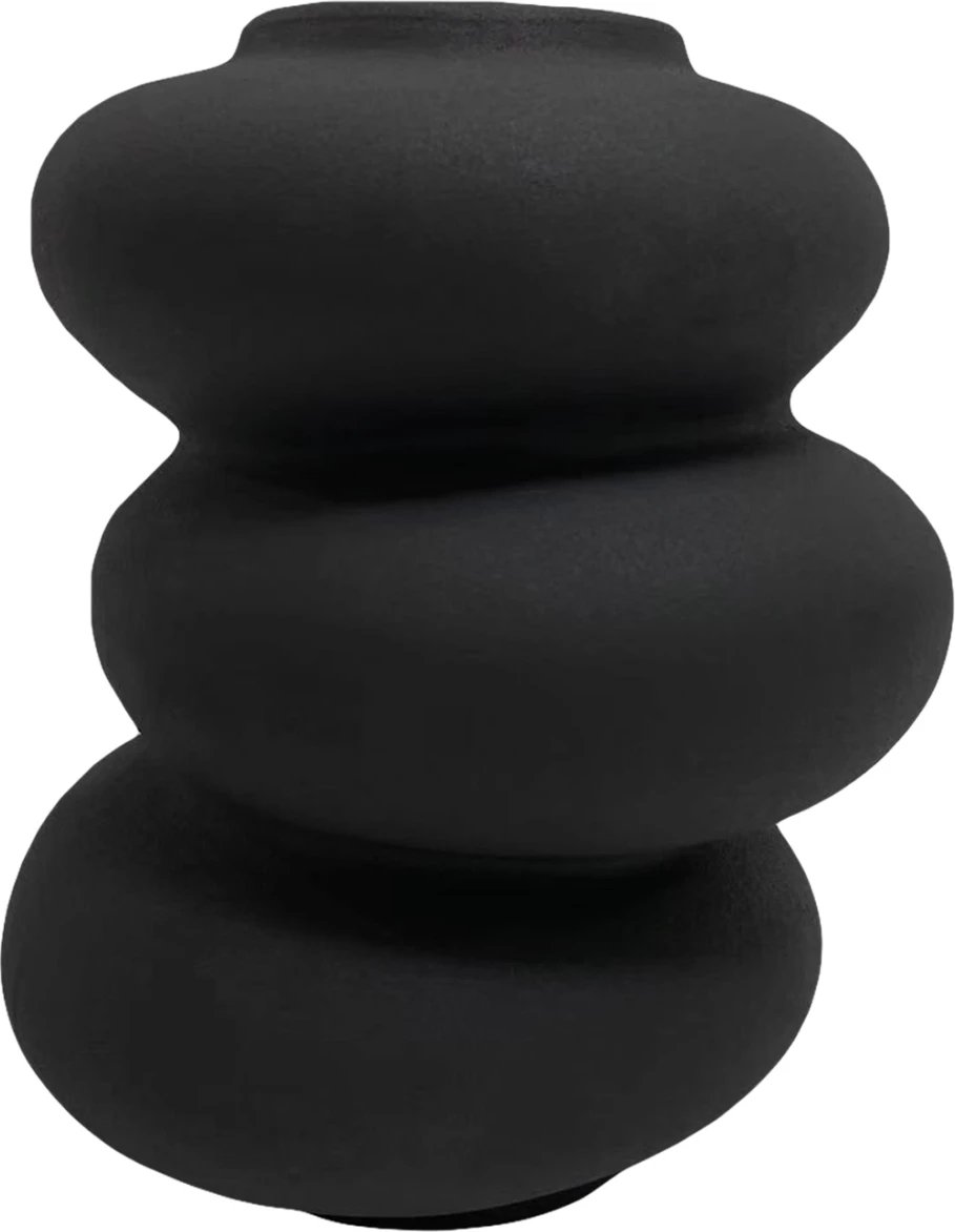 Dekor qeramike për tavolinë, ngjyrë e zezë mat, FH4628.02, Φ16x19.5H cm