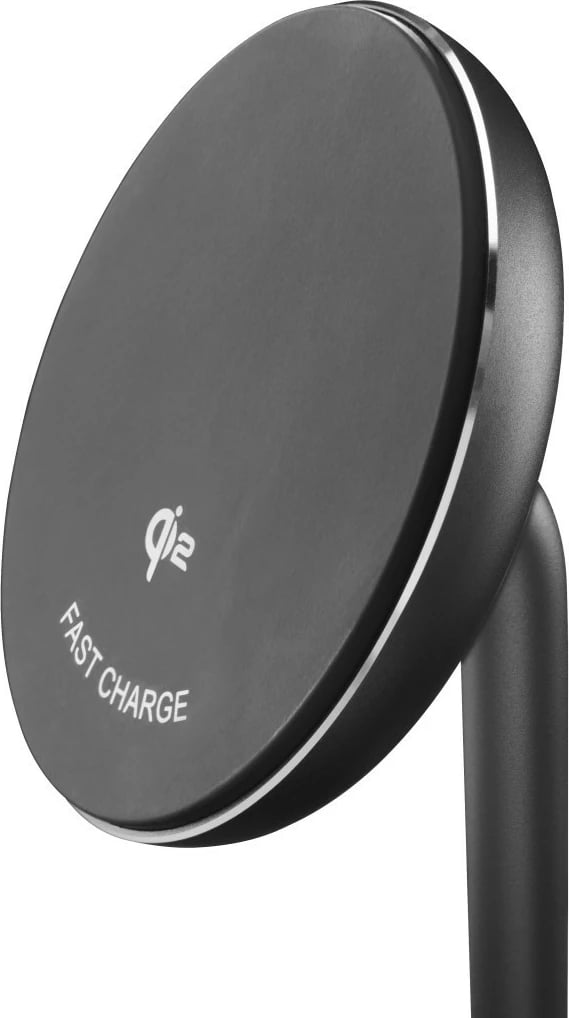 Karikues pa tela me magnet tavoline, Hama 201737, Qi2 Fast Charge 15W, mbajtës i rregullueshëm 0–65° me rrotullim 360°, 2x USB-C, i zi