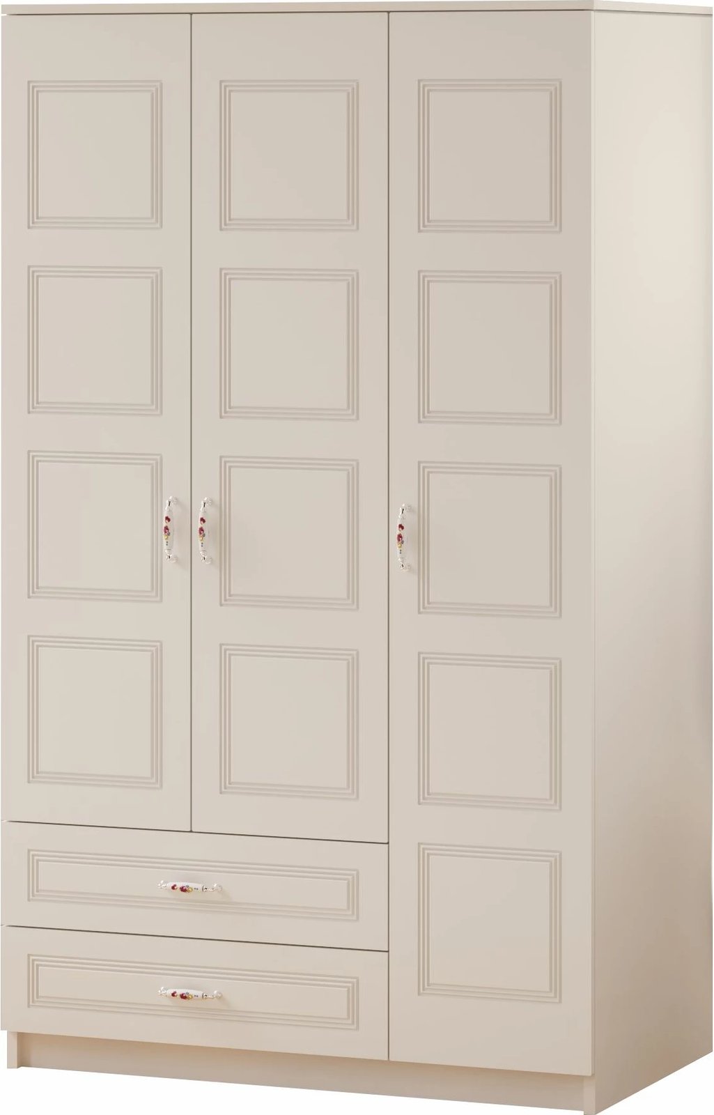 Dollap garderobe, ngjyrë e bardhë mat, Skye Decor, RB-002, 105x180x52 cm