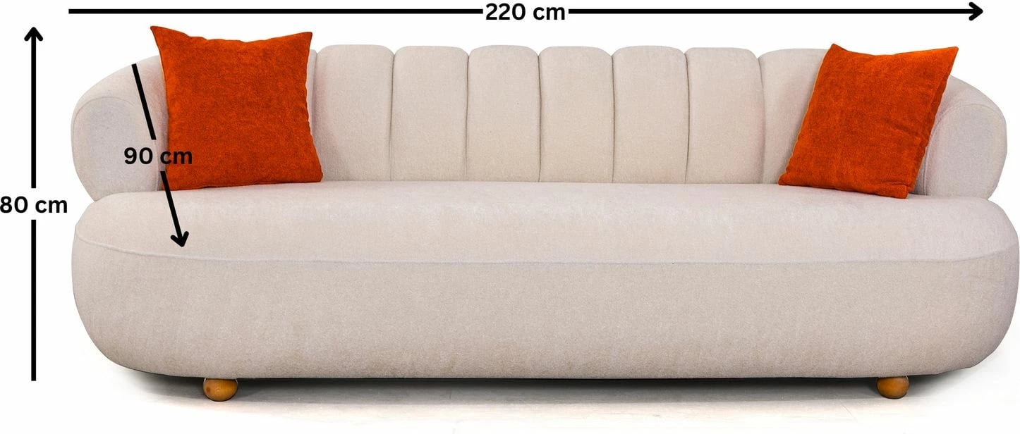 Divan treshe Atelier del Sofa, New Roma, i bardhë