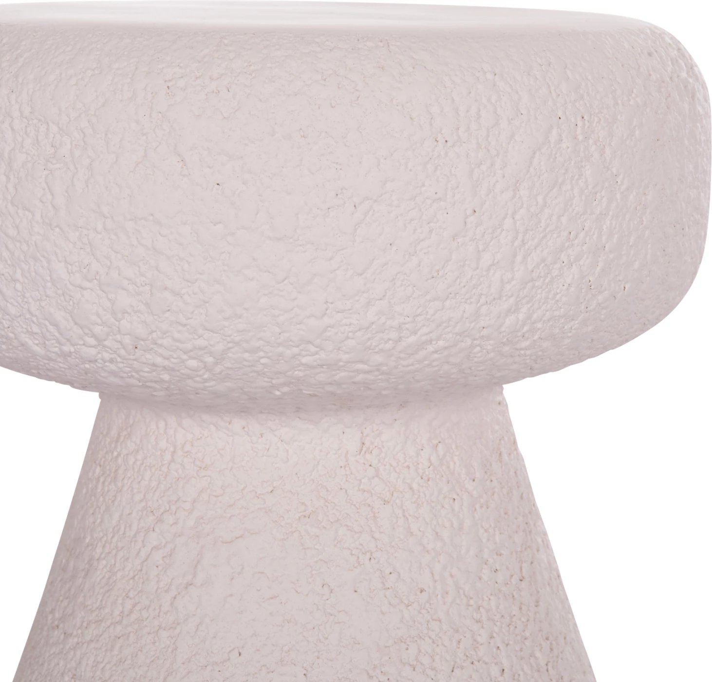 Stool i rrumbullakët INTERON, fibër-cement, ngjyrë e bardhë, FH18171.02, Φ34x39cm