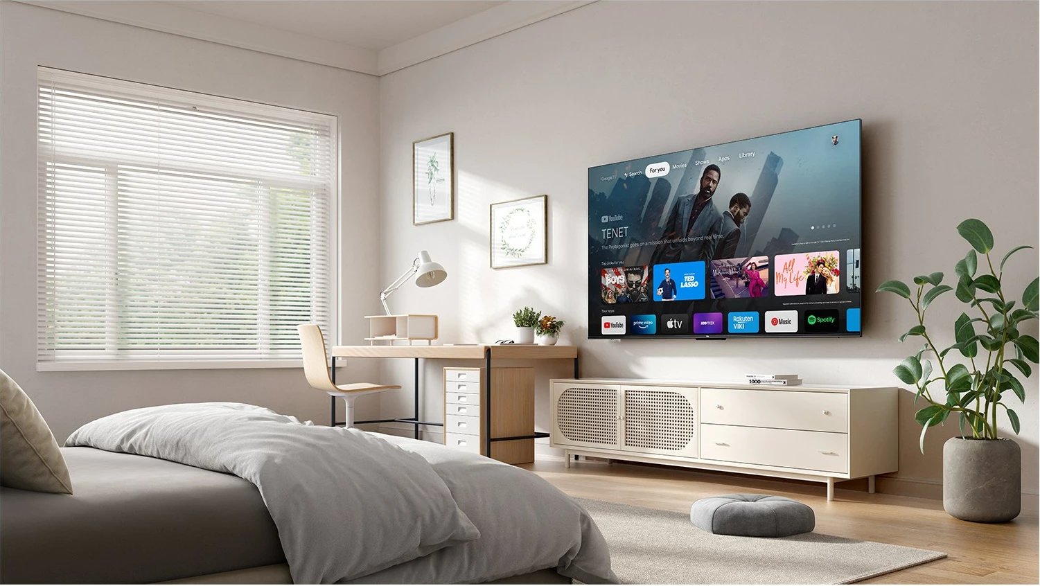 Televizor TCL 43P69K, 43", 4K Ultra HD, Smart TV, Google TV, Zi