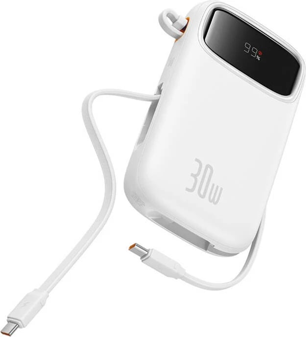 Powerbank Baseus QPow 2, 20000mAh, 30W, 2xUSB-C, e bardhë