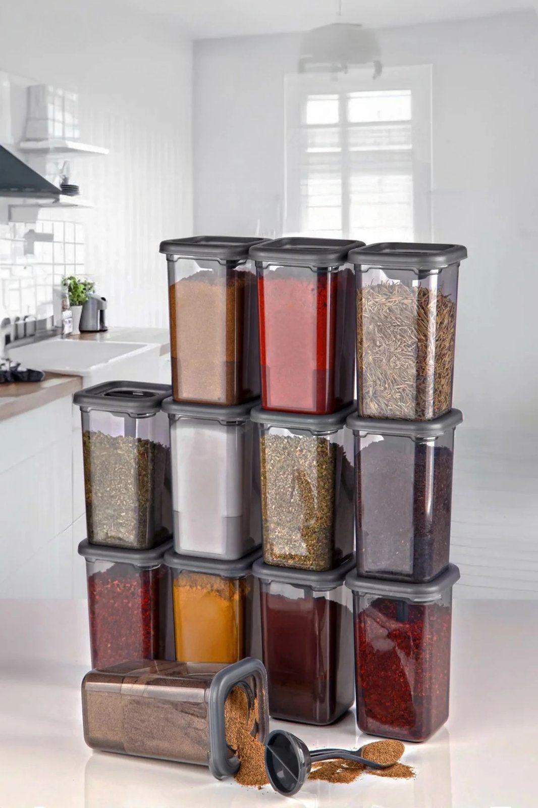 Set kuti për organizim (12 copë), ngjyrë antracit, Hermia, MCH009763