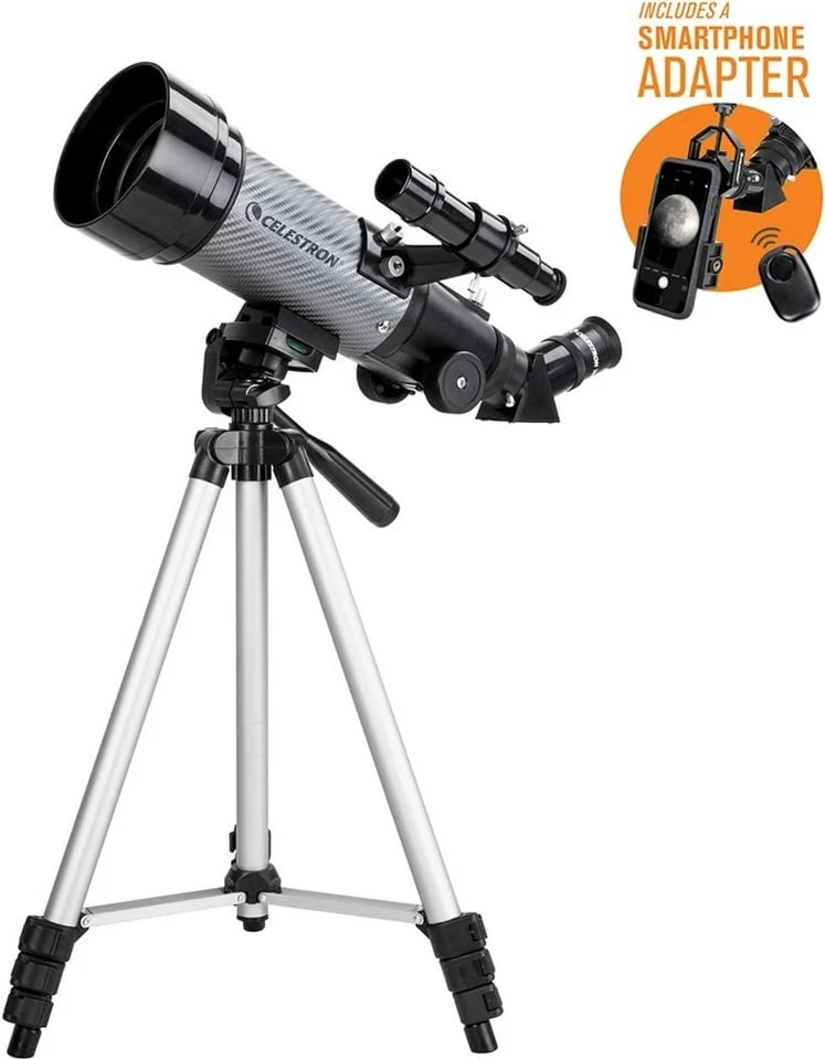 Teleskop Celestron Travel Scope 70 DX, me adapter për celular
