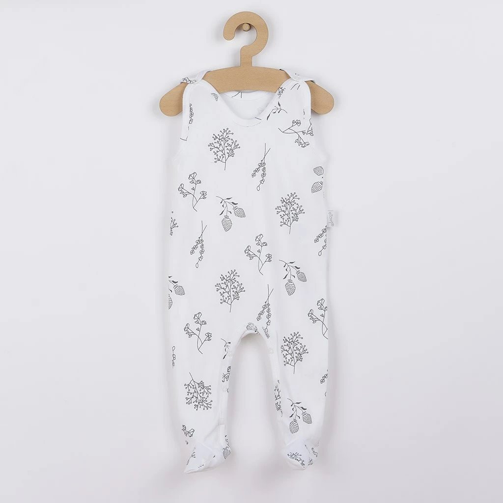 Kombinezon bebe, Nicol, Ella, 100% pambuk, madhësia 74 (6–9m), i bardhë