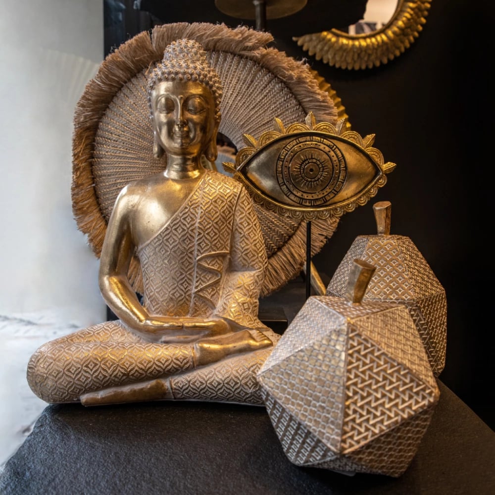 Dekor Totem SY, polirezine, ari e zi, 19x7x30cm