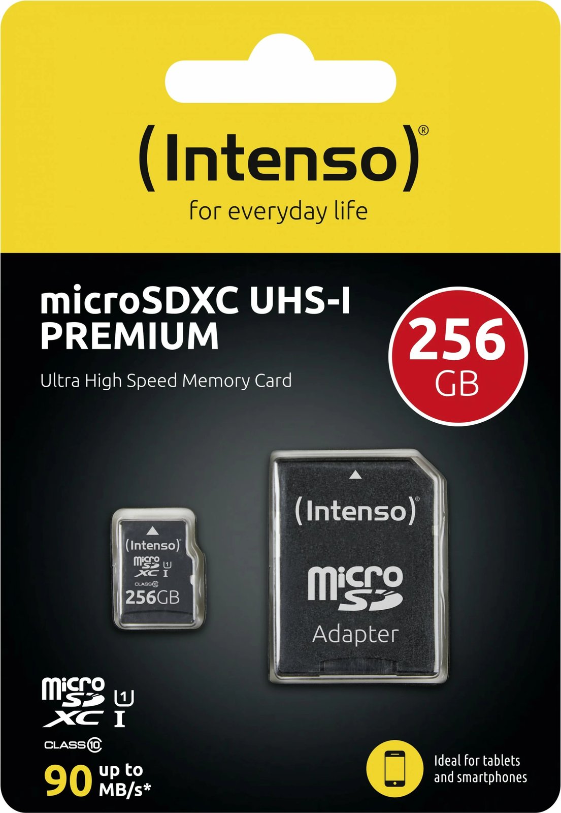 microSD kartelë Intenso 256GB, Class 10, UHS-I, e zezë