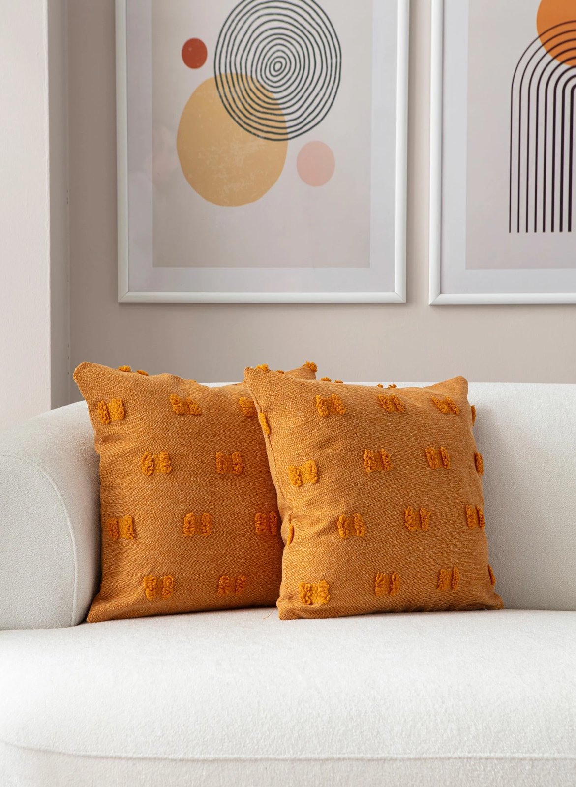 Set mbulesash jastëku, portokalli, 2 copë, Evila Originals, Tuffet