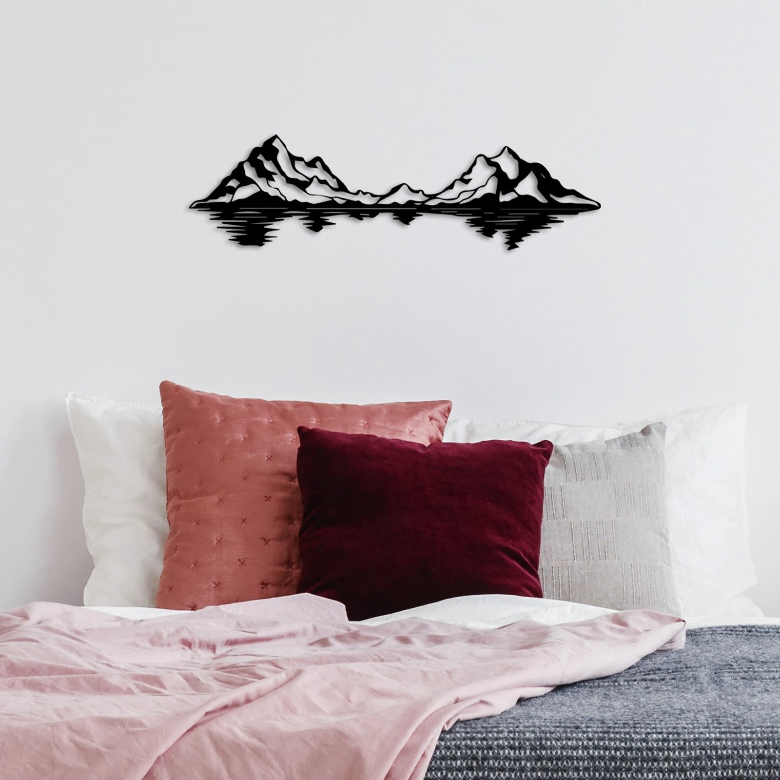 Aksesor dekorativ metalik për mur, peizazh, Wallity