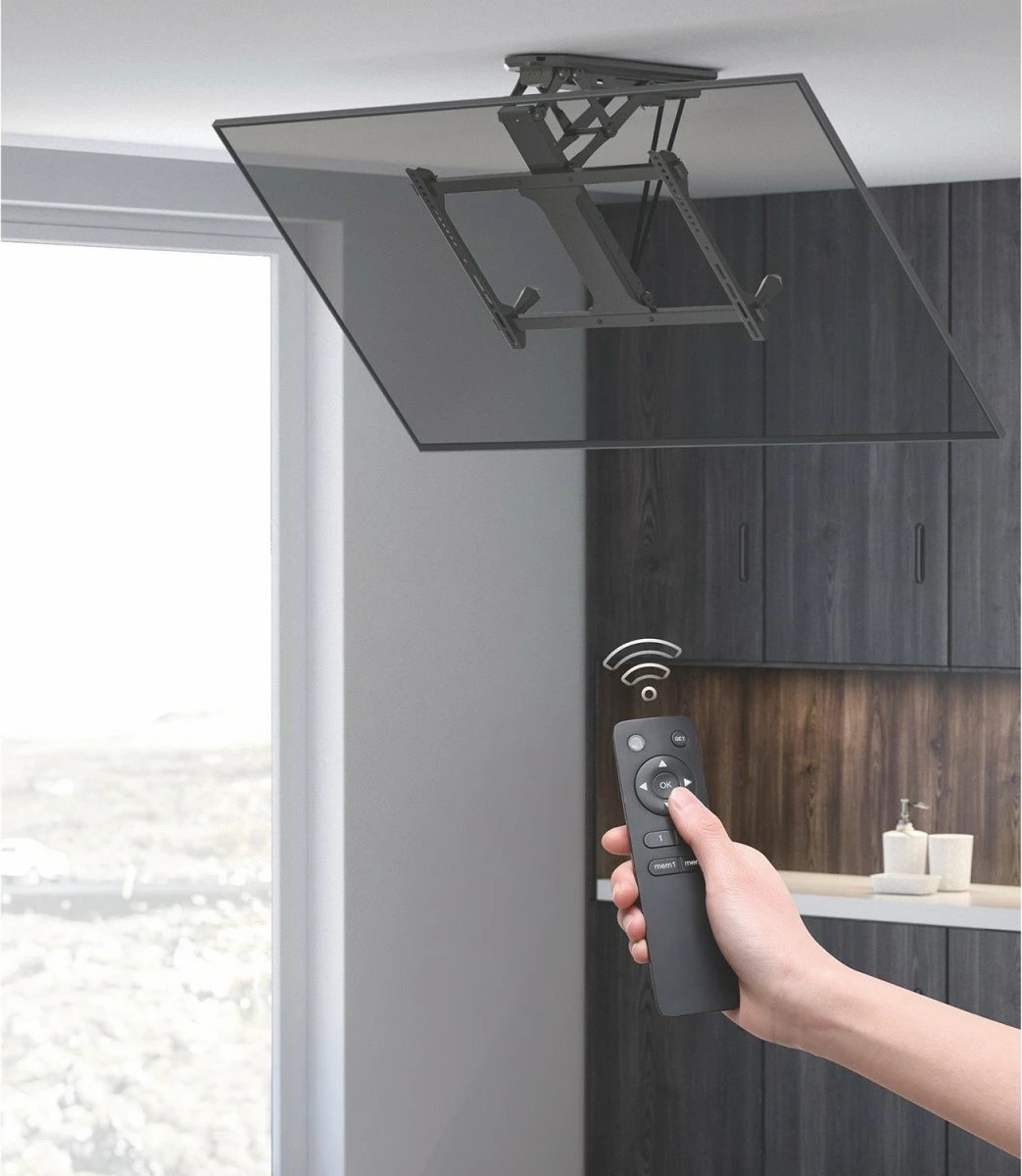 Mbajtës elektrik tavani për TV Maclean MC-880, për ekrane 32-70", i zi, me telekomandë